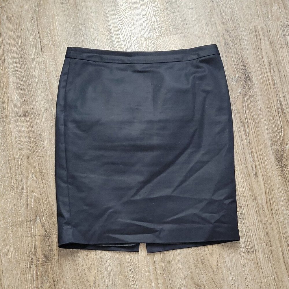 Liz Claiborne Classy Career Skirt ~ Sz 10 ~ Black ~ Knee Length ~ Lined ~ Slit